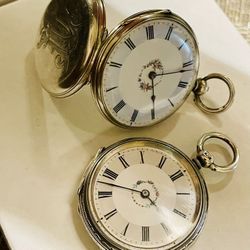 ANTIQUE SWISS POCKET WATCHES /FINE SILVER 