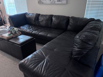 Leather sectional sofa