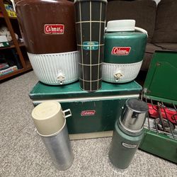 Colman Camping Gear Stove,cooler, Water Jugs Ect.