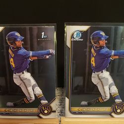 (Qty: 2) 2022 Bowman #BCP79 Jackson Chourio 1st Bowman Chrome Prospects - Mint...