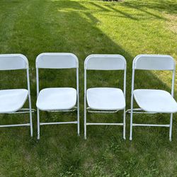 Set of 4 - White Plastic Event Folding Chairs