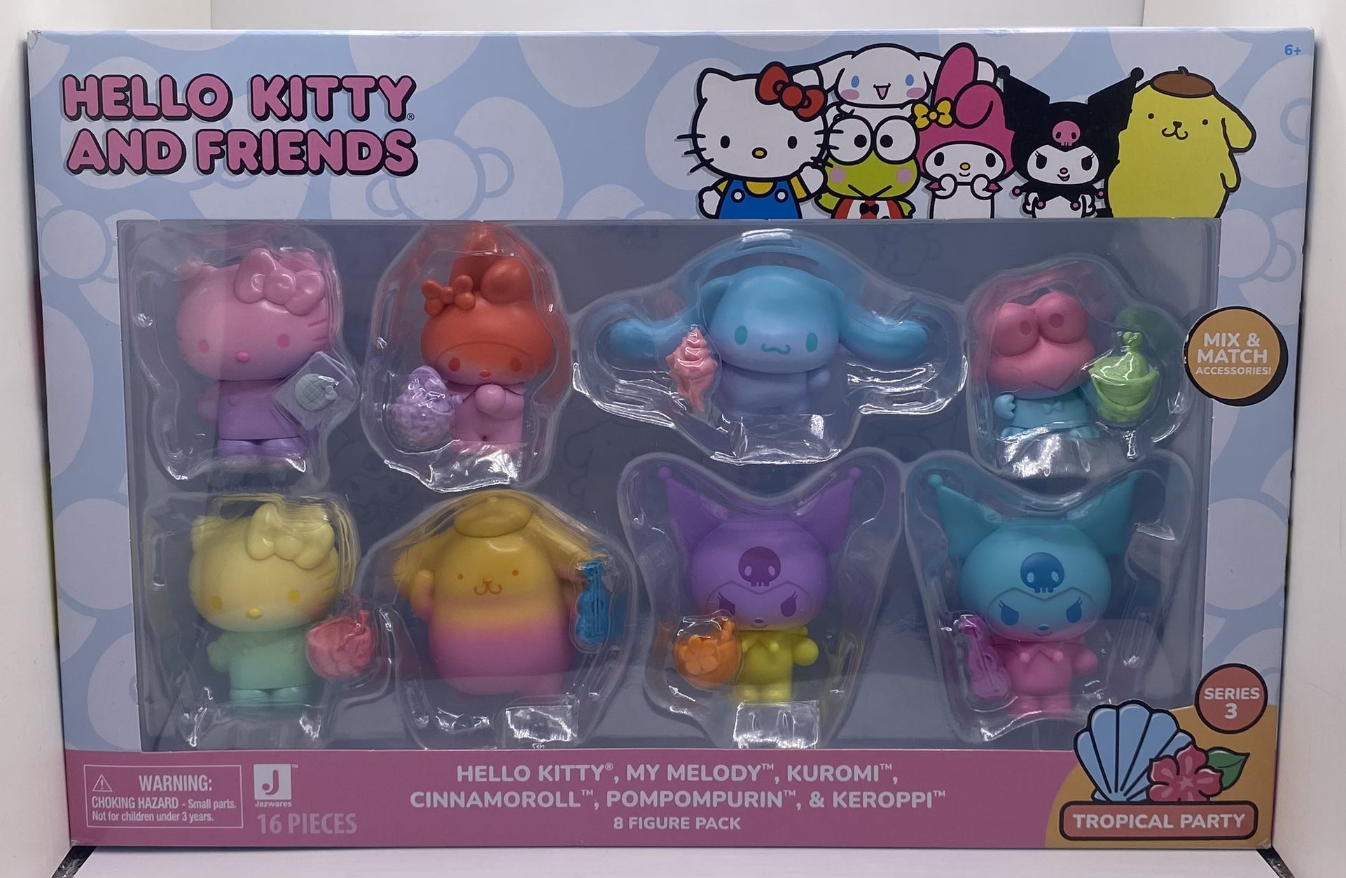 Hello Kitty and Friends Ombre Tropical Party, 2” Figure 8-Pack Sanrio Product