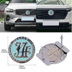 Brand New Universal Japan Automobile Federation JAF METAL Teal Emblem Badge Cars Front Grille