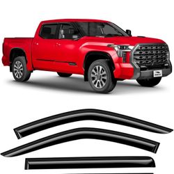 Voron Glass Tape-on Extra Durable Rain Guards for Toyota Tundra 2022-2025 CrewMax, Window Deflectors, Vent Window Visors, 4 Pieces 