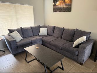Dark blue comfortable couch!