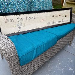 Cross-stitch farmhouse sign Bless this house” 🏡