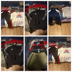 Lot of Adidas clothes for men & women shirts/shorts/sweaters/pants nwt & nwot