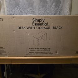 Simply Essential Desk with Storage - Black (New in Box)