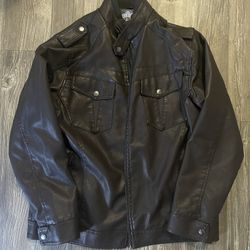 Men’s Leather Jacket Brown Bleu Grandeur Faux XL