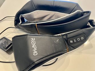 RENPHO Shiatsu Neck and Shoulder Back Massager with Heat and Vibration, Deep Black