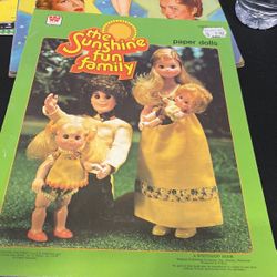 VINTAGE SUNSHINE FUN FAMILY PAPER DOLLS WHITMAN MATTEL NEW UNCUT 1978.