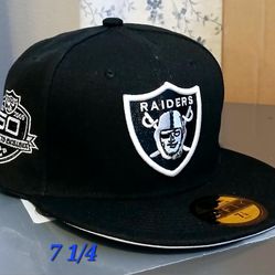 Size 7 1/4 Las Vegas Raiders New Era 59fifty Fitted Hat. Brand New Cap 