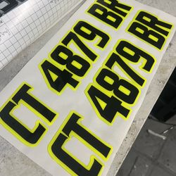 3D Domed Vinyl Boat Registration Numbers