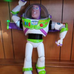 Vintage Disney Pixar Toy Story 12 Inch Buzz Lightyear Action Figure - Pop Up Wings Noise Blaster!!