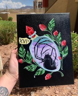 Hand painted canvas art ready to hang