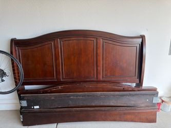 King bed frame - dark cherry color