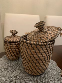 Decorative Nesting Woven-Style Baskets