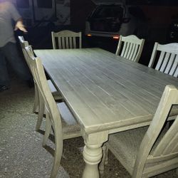 6 Chair Dinning Table Set. Grey/light Grey  10'x4' 