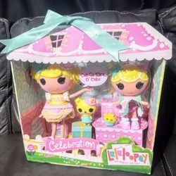 Lalaloopsy Celebration Candle & Wishes Slice O Cake 10th Anniversary Birthday Doll Set