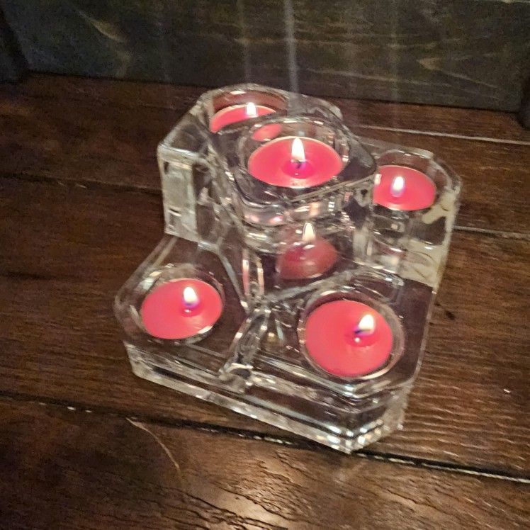 Partylite Crystal Castle Tealight Candle Holder