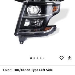 Headlight LED DRL w/Bulbs Assembly  2015-2020 Chevy Tahoe/Suburban HID/Xenon Low Beam Light Left Driver Side