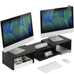 Ammaria Wood Dual Monitor Stand / Laptop/ Computer Stand
