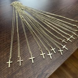 Stunning Stainless Steele Gold Cross Necklace