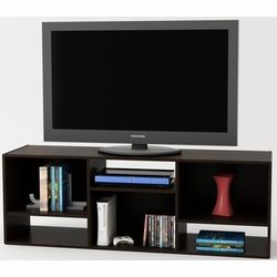 Ameriwood 60" Wide Bookcase/TV Stand, 1213012PCOM, 22 X 61 X 16, Black

