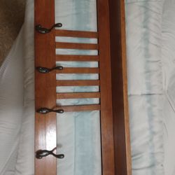 HANGING COAT RACK WITH UPPER SHELF