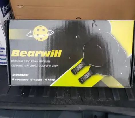 Bearwill Fiberglass Surface Pickleball Paddles, USAPA Approved Pickleball Paddles Set of 2, Pickleball Set with Pickleball Rackets, 4 Pickleball Balls