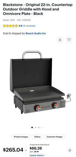 Blackstone - Original 22-in. Countertop Outdoor Griddle with Hood $180