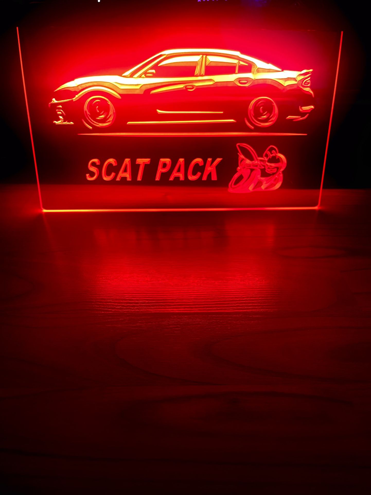 SCAT PACK LED NEON RED LIGHT SIGN 8x12