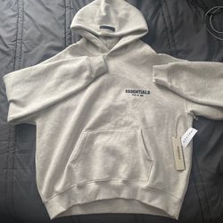 Fear Of God Essentials white Oat Hoodie