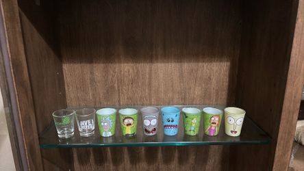 9 Shot Glasses (Mostly Rick And Morty Themed)