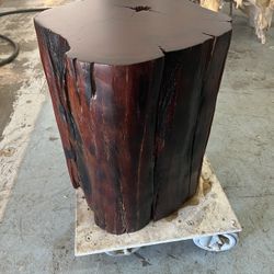 Log Stool Side End Table Rosewood 