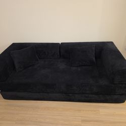 78.7" Convertible Boneless Sofa Bed, Folding Corduroy Sofa Couch, No Assembly Floor Sleeper Sofa Couch for Living Room