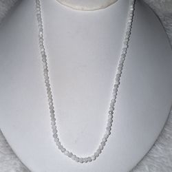 Stunning  D'Joy Boutique Sterling Small White Moonstone 18" Necklace  