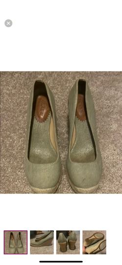 J. Crew Green Espadrille Flats with Rounded Toe