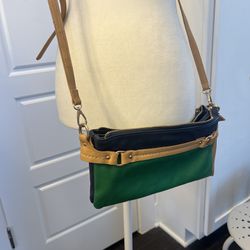 Shiraleah Chicago Rive Clutch/Crossbody Bag Green NAvy Color Combo