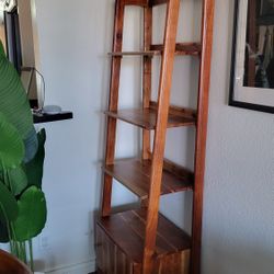 Solid Wood Ladder Bookshelf Mid Century Modern Furniture Comparable To West Elm