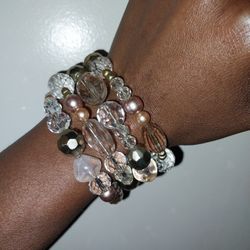 Single Layer, Wrap Around Beaded Bracelet 