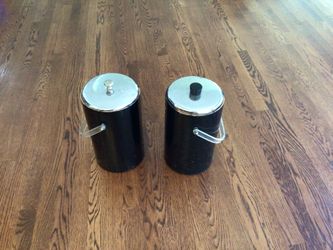 Mid century Wood Ice Buckets (2)