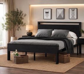 🔥 Full Size Black Bed Frame – Modern, Heavy Duty 800 LB Capacity, new in box 📦 M14