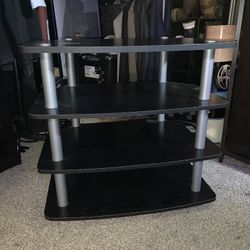 Black/Silver Tv Stand Shelf ($20 OBO)(PICKUP ONLY)