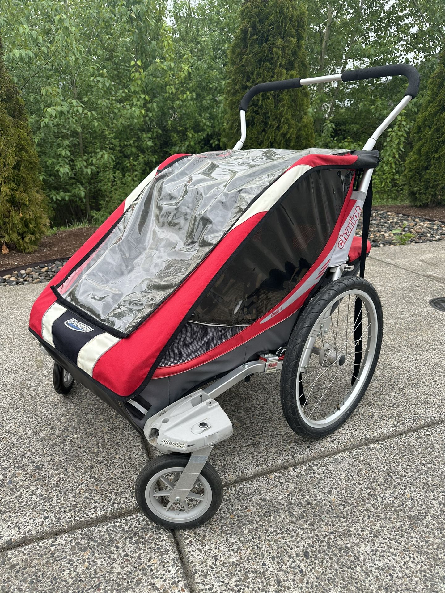 Chariot Cougar 2 Stroller/Trailer - Red