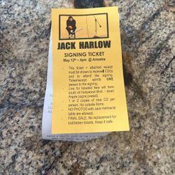 Jack Harlow Signing Ticket