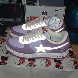 Bape Mewtwo Pokemon Mens Shoes Sz7M Bapesta Ape Color Purple Macsta