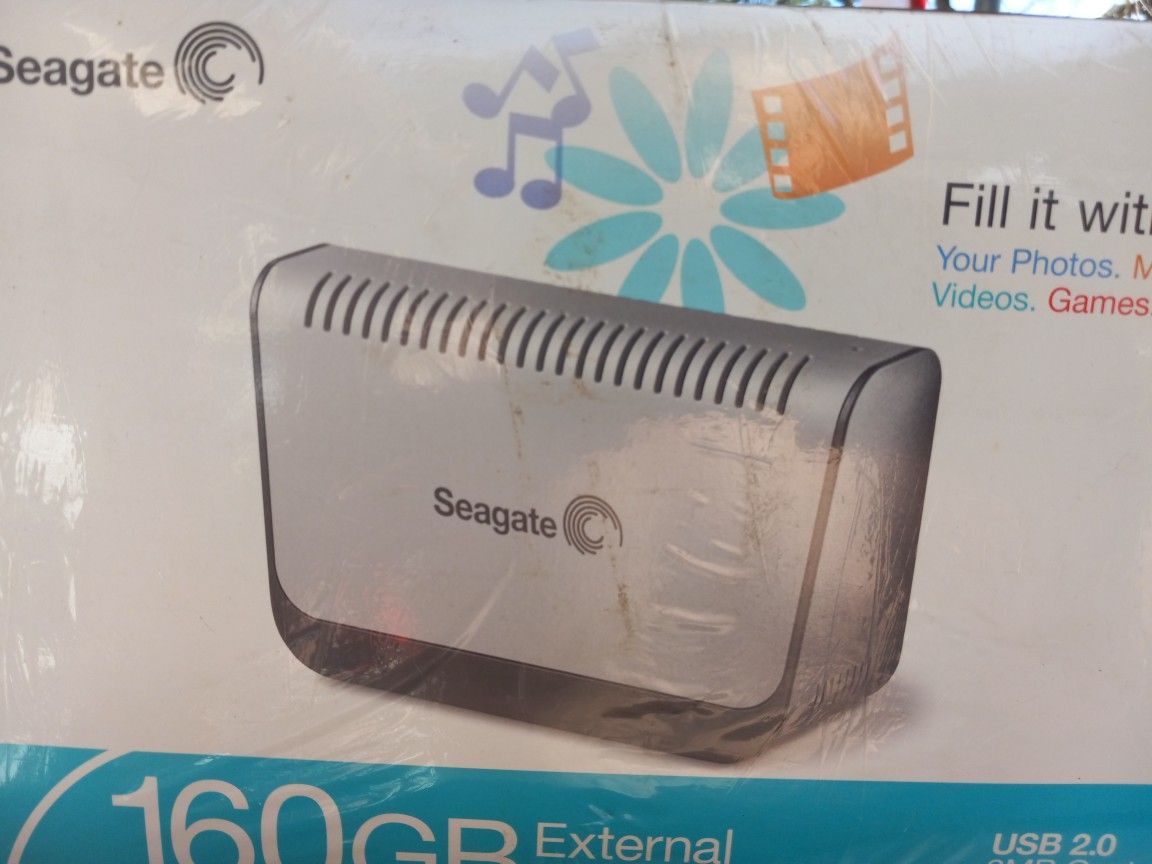 Seagate 160gb External Hard Drive USB 2.0 Brand New Factory Sealed