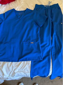Figs royal blue scrub set