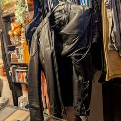 Black Leather Men's Jacket,.